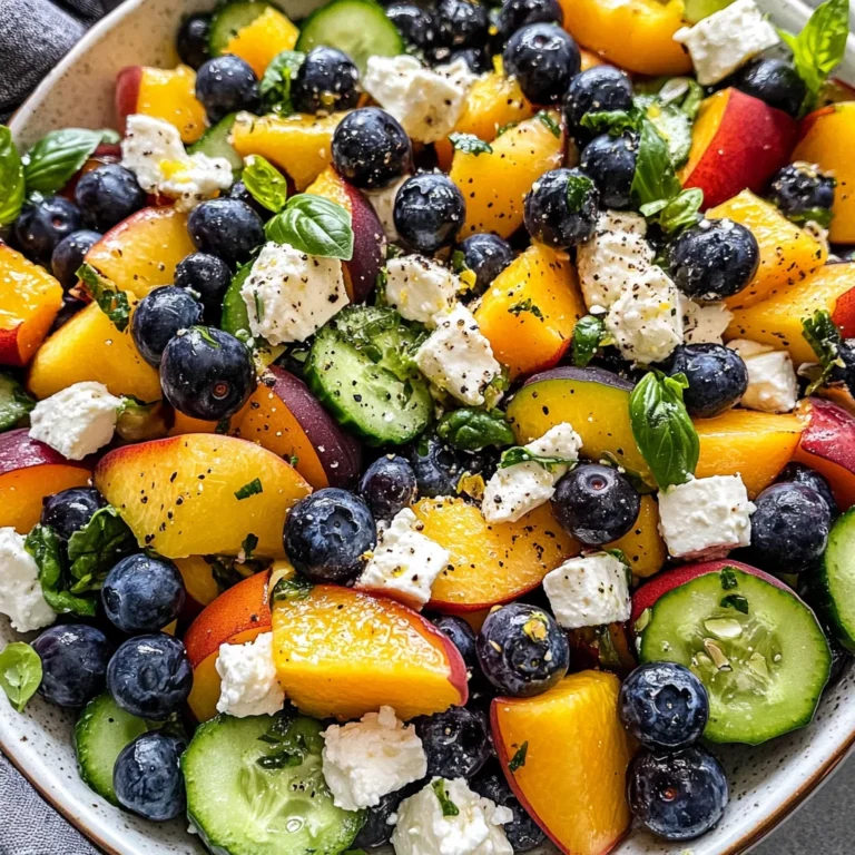 Blueberry Peach Feta Salad