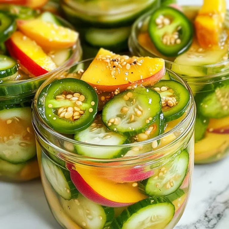 Sweet and Spicy Peach Jalapeno Pickles