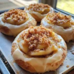 Apple Cheesecake Buns with Crumble Topping & Sweet Glaze