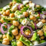 Chickpea Feta Avocado Salad