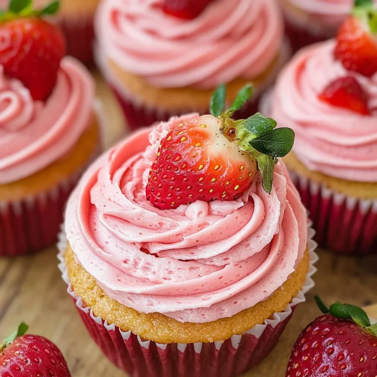 Strawberry Cupcakes with Strawberry Buttercream Frosting