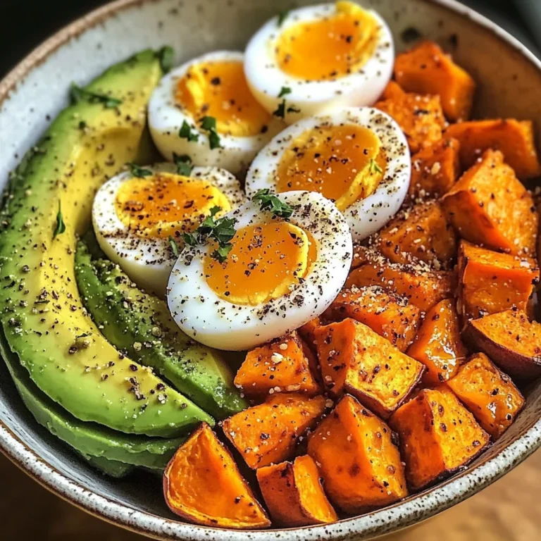 Avocado, Egg & Roasted Sweet Potato Bowl