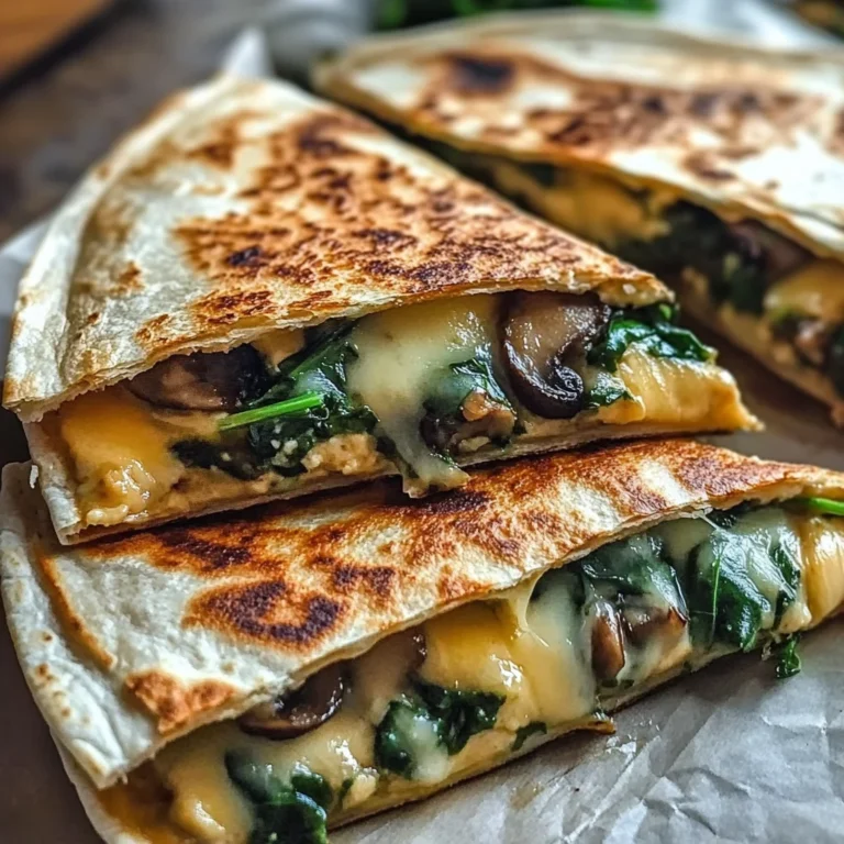 Baked Spinach Mushroom Quesadillas