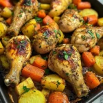 Garlic Herb Chicken Drumsticks with Roasted Veggies
