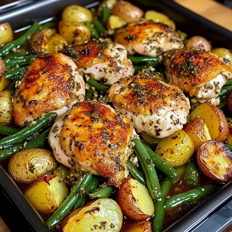 One-Pan Garlic Herb Chicken with Potatoes & Green Beans