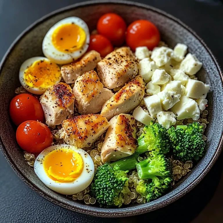 Protein-Packed Quinoa Bowl with Chicken, Eggs & Feta