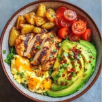 Protein Power Bowl with Avocado, Eggs, and Chicken