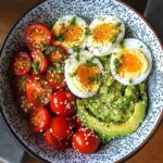 Avocado & Soft-Boiled Egg Bowl with Cherry Tomatoes & Sesame