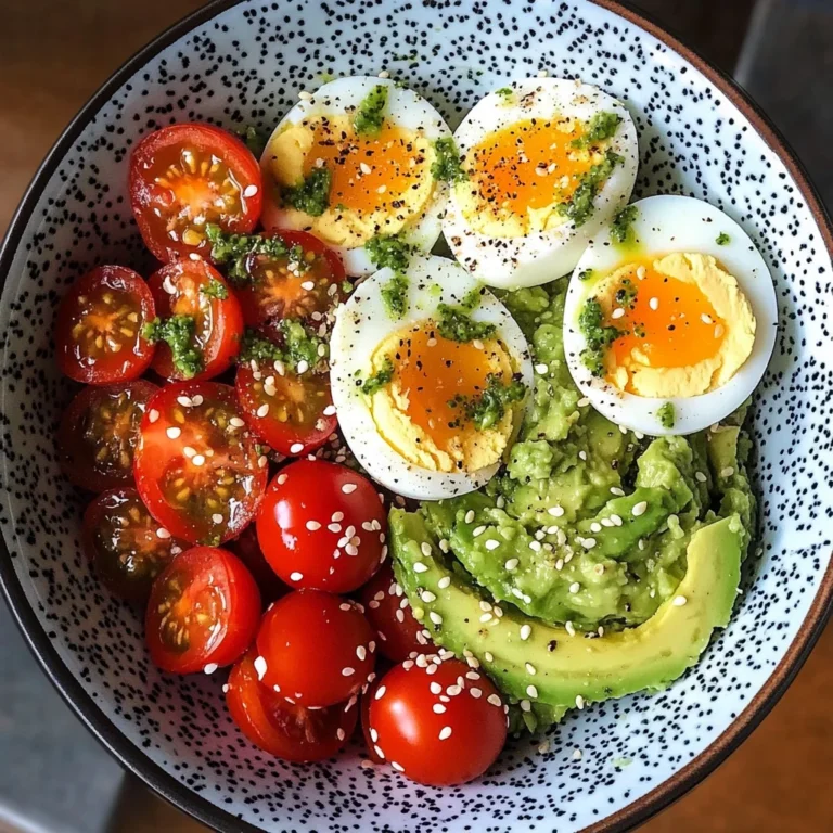 Avocado & Soft-Boiled Egg Bowl with Cherry Tomatoes & Sesame