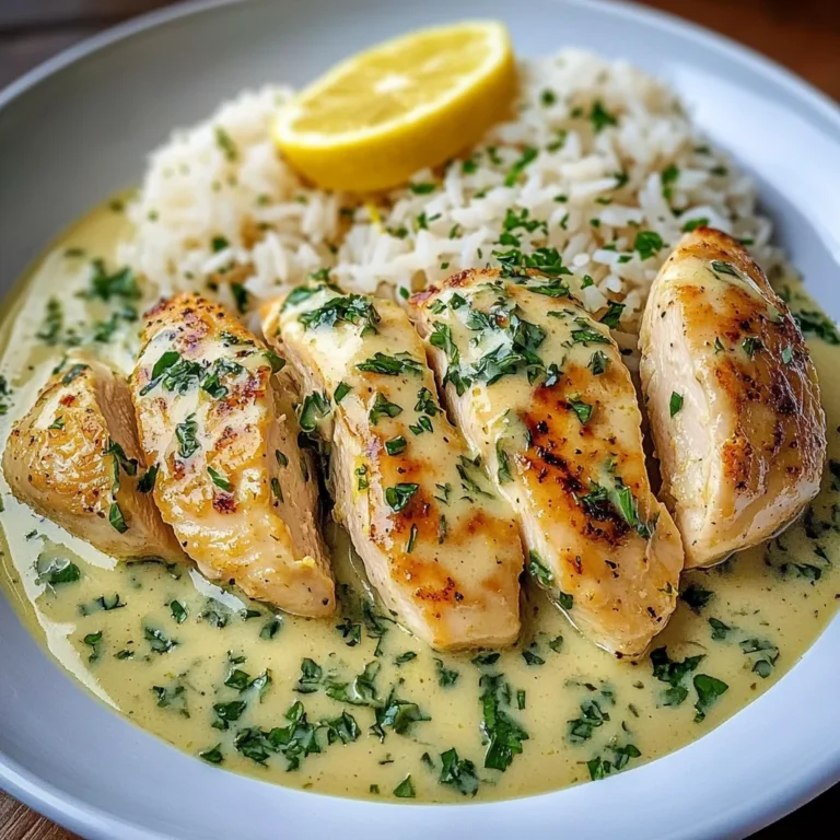 Creamy Lemon Garlic Chicken with Herb Rice