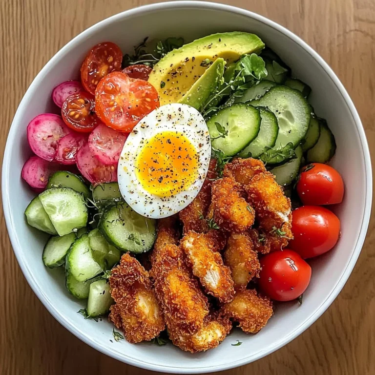Crispy Chicken & Veggie Power Bowl with Avocado & Egg