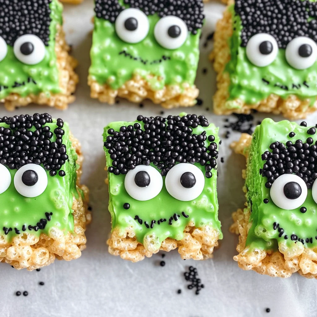 Frankenstein Halloween Rice Krispie Treats