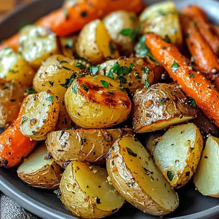 Garlic Herb Roasted Potatoes, Carrots, and Zucchini