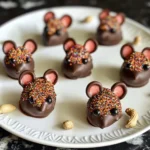 Halloween Dessert - Strawberry and Chocolate fudge mice