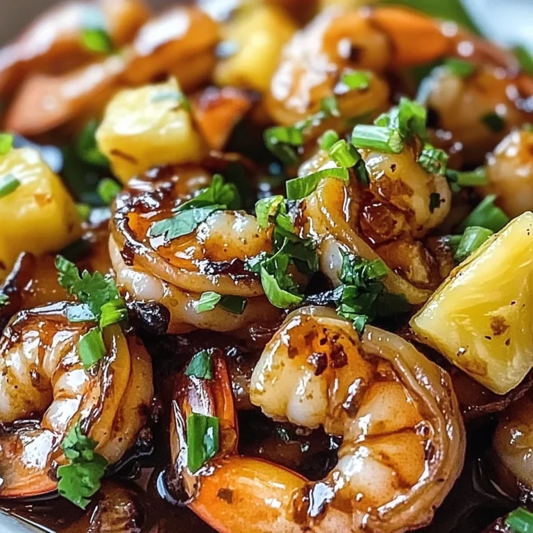 Hawaiian Garlic Shrimp with a Sweet Twist