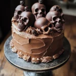 High Altitude Ginger Chocolate Skull Cake for Halloween