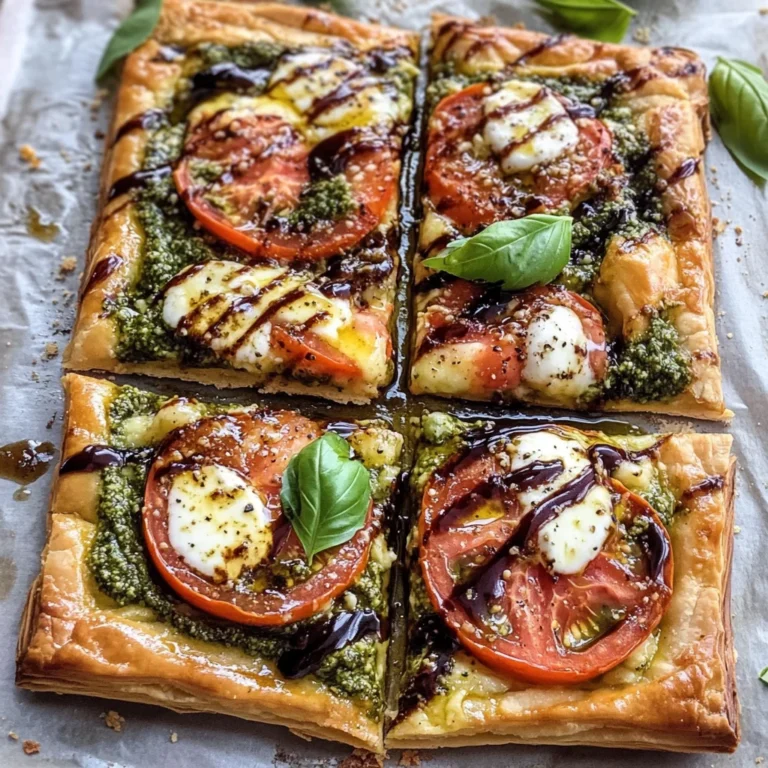 Pesto Caprese Puff Pastry Pizza
