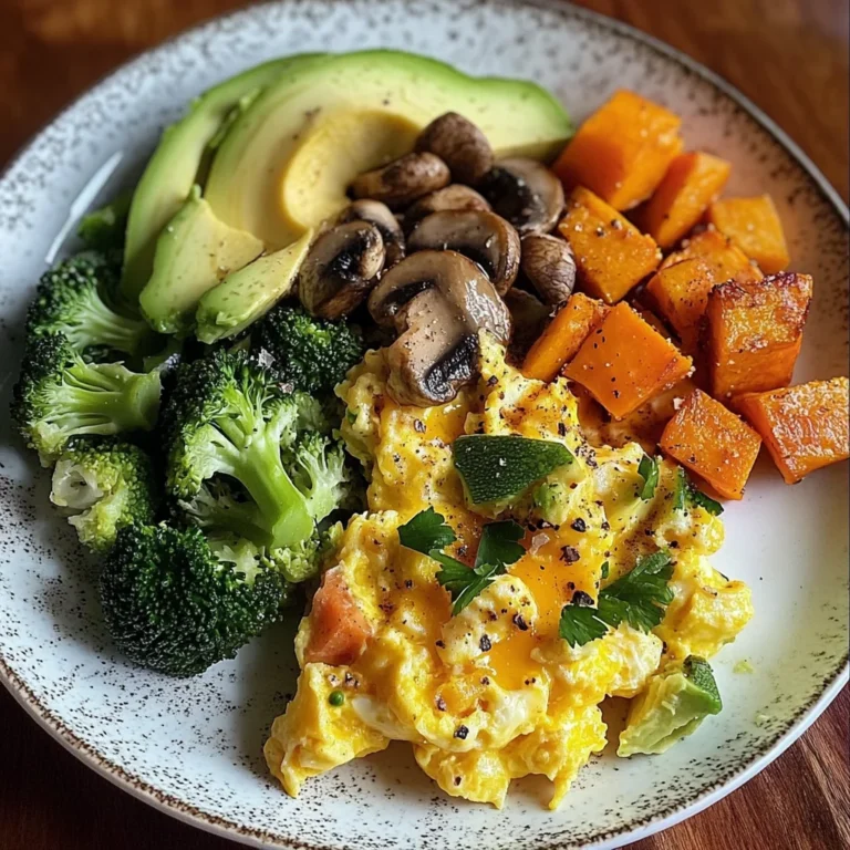 Savory Scramble with Veggie Medley & Sliced Avocado