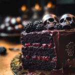 Spooky Black Velvet Halloween Cake