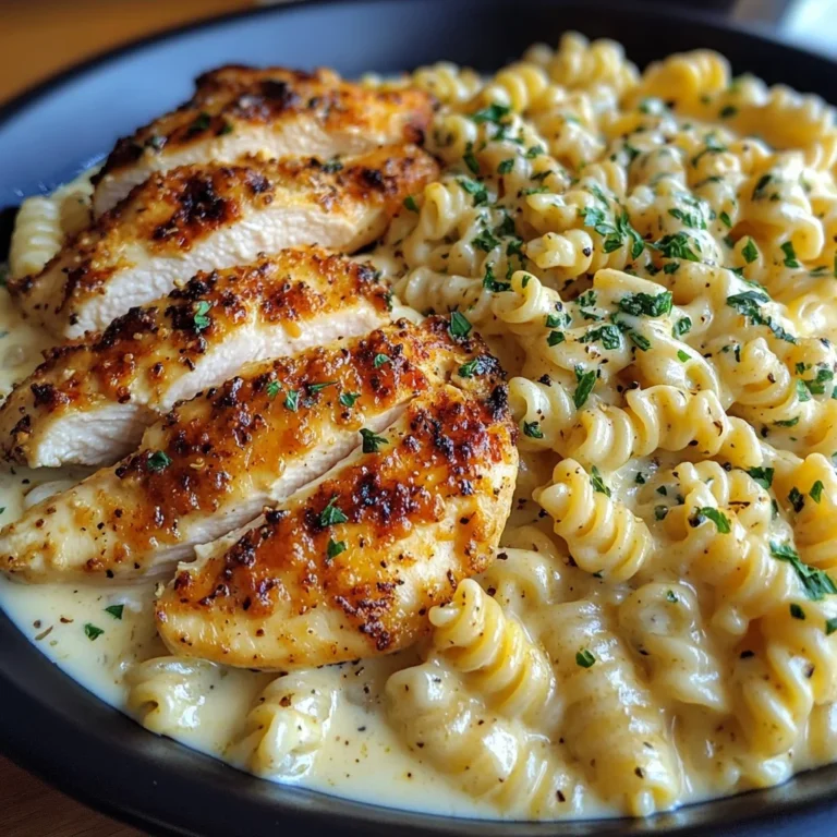 Cajun Garlic Chicken with Creamy Mozzarella Alfredo Twisted Pasta