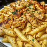 Cheesy Chicken Penne in Garlic Butter Parmesan Sauce