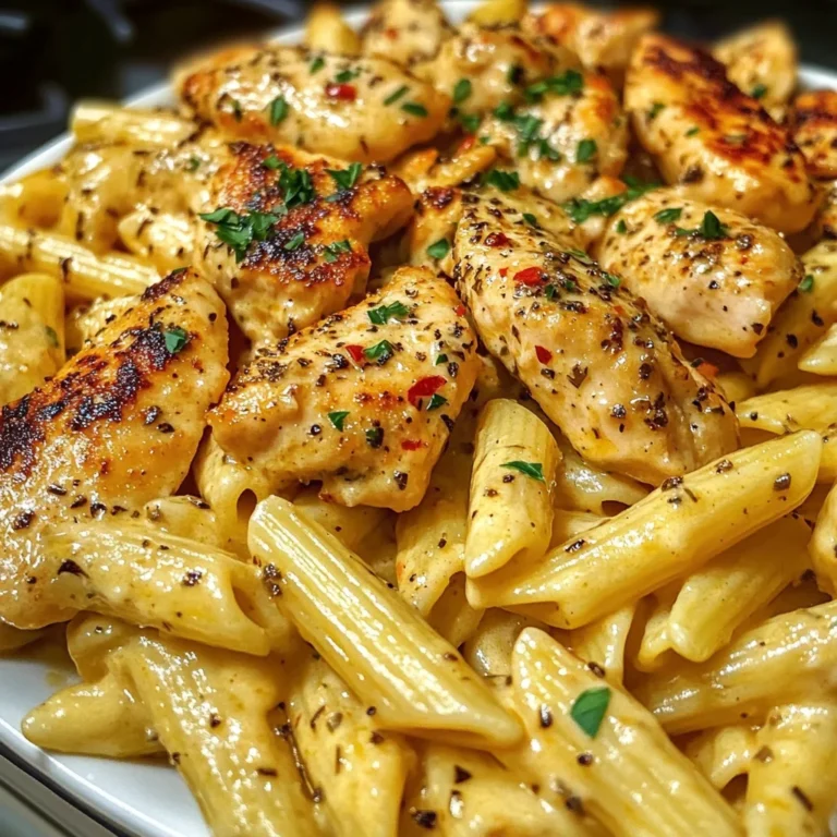 Cheesy Chicken Penne in Garlic Butter Parmesan Sauce