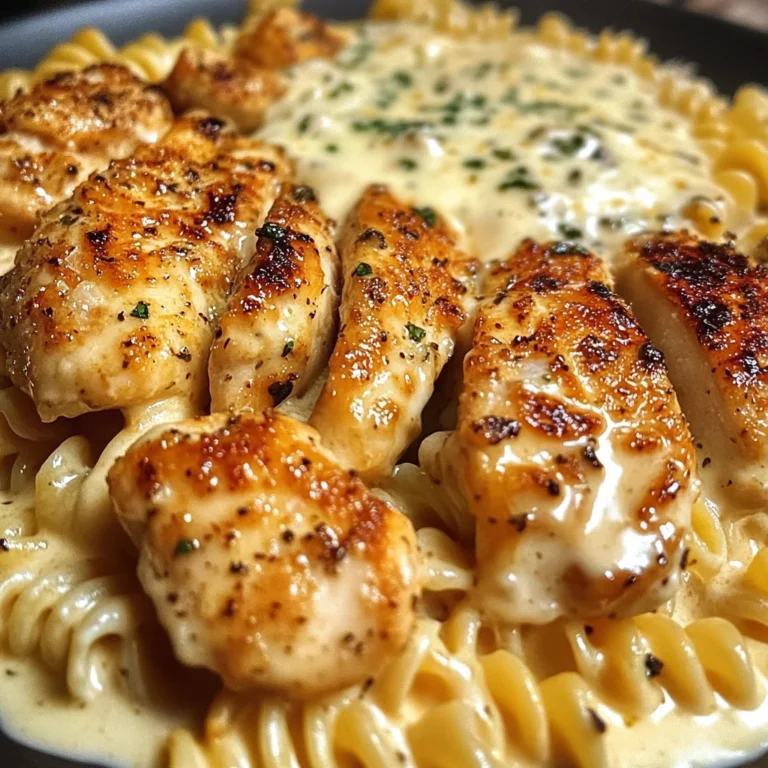 Cheesy Garlic Chicken with Twisted Pasta in Velveeta Cream Sauce