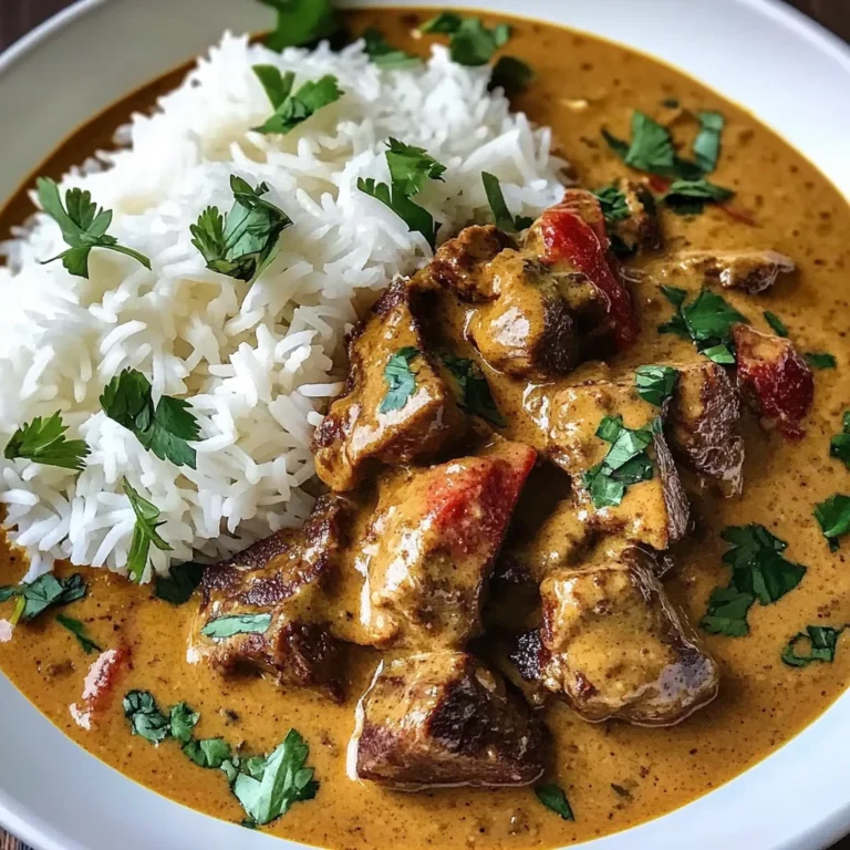 Coconut-Curry Beef with Garlic Naan & Jasmine Rice