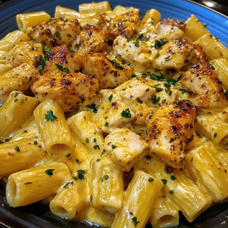 Creamy Cajun Chicken Rigatoni with Garlic Butter Sauce