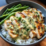 Creamy Herb Chicken Rice Bowl with Green Beans