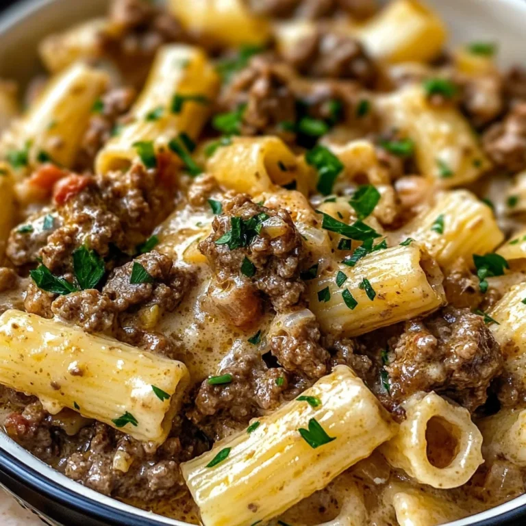 Decadent Beef and Pasta in Creamy Garlic Alfredo