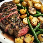 Garlic Herb Steak with Crispy Potatoes & Green Beans