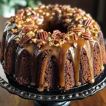 German Chocolate Bundt Cake with Caramel Pecan Topping