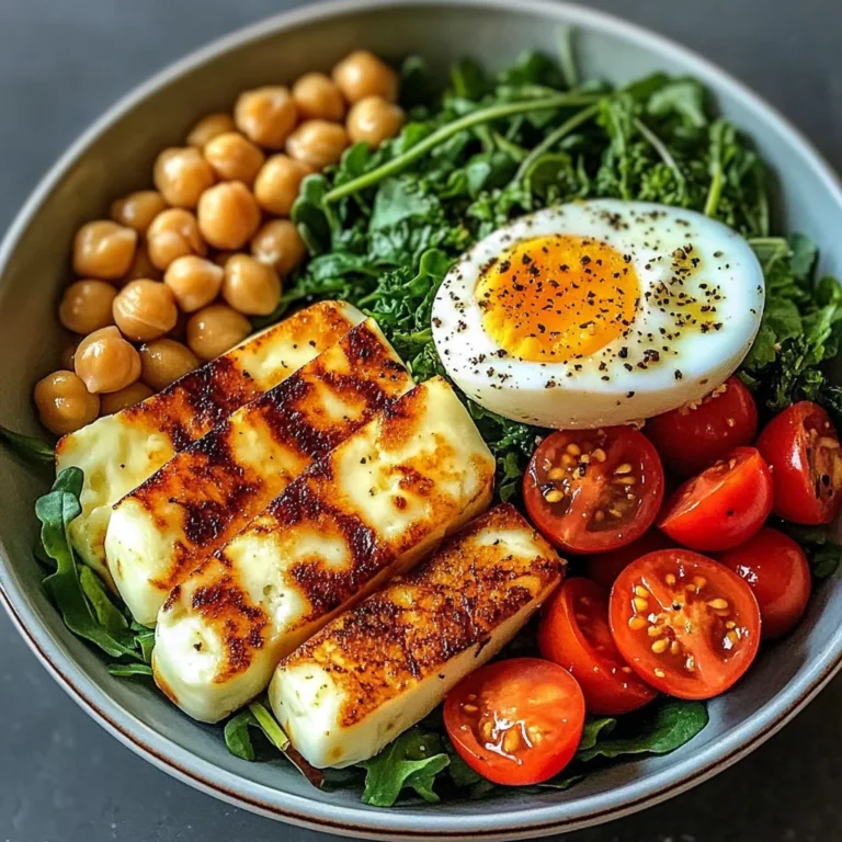 Halloumi & Chickpea Power Bowl with Soft-Boiled Egg