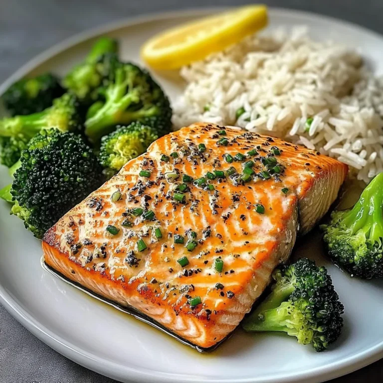Lemon-Garlic Salmon with Broccoli & Herbed Rice