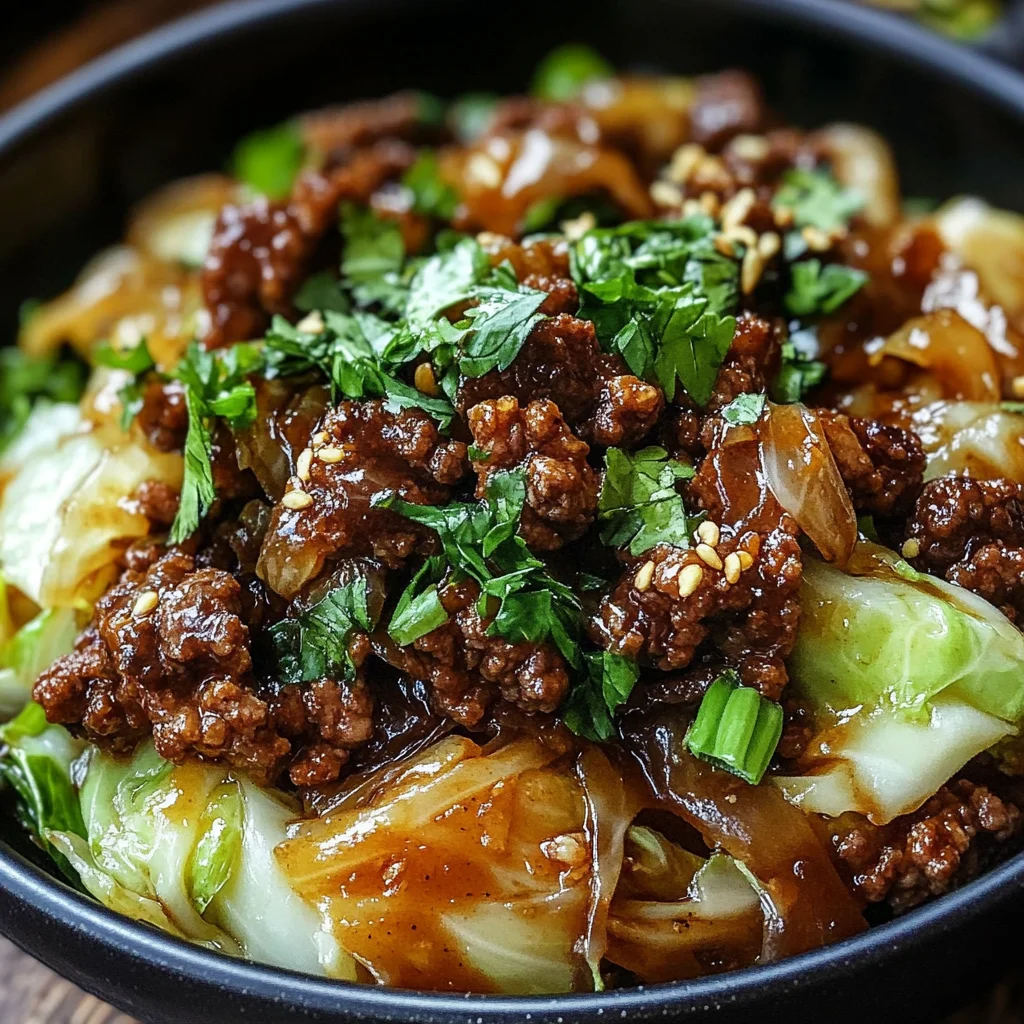 Mongolian Beef and Cabbage Bowl