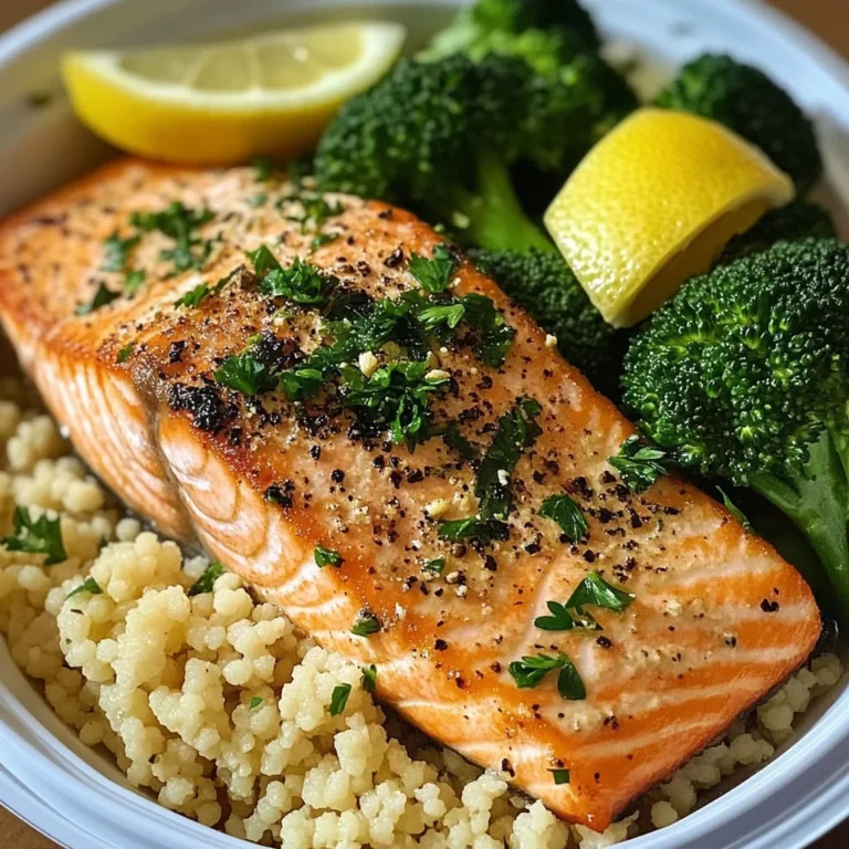Salmon & Couscous Meal Prep with Roasted Broccoli