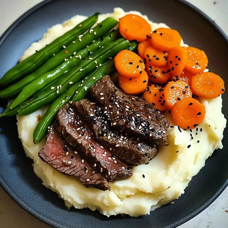 Savory Beef Plate with Mash, Carrots & Green Beans
