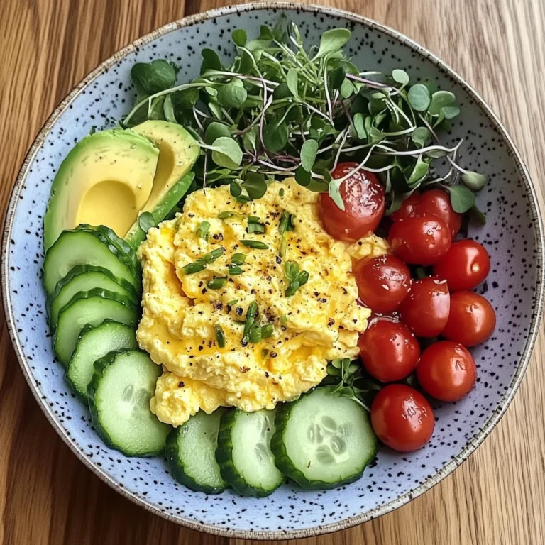 Soft Scramble Veggie Bowl with Avocado & Greens