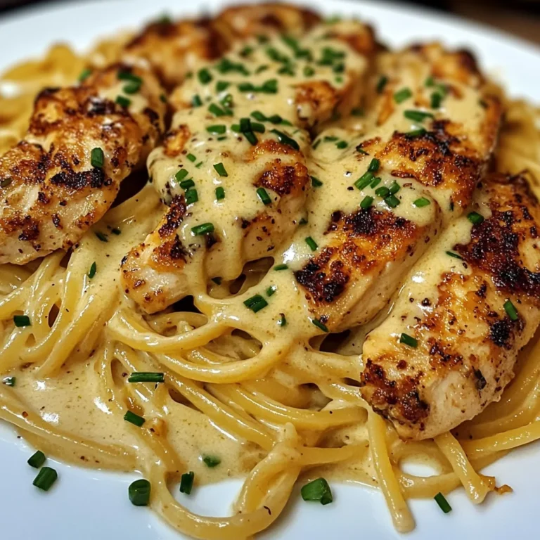 Spicy Garlic Chicken Linguine in Cheddar Parmesan Cream