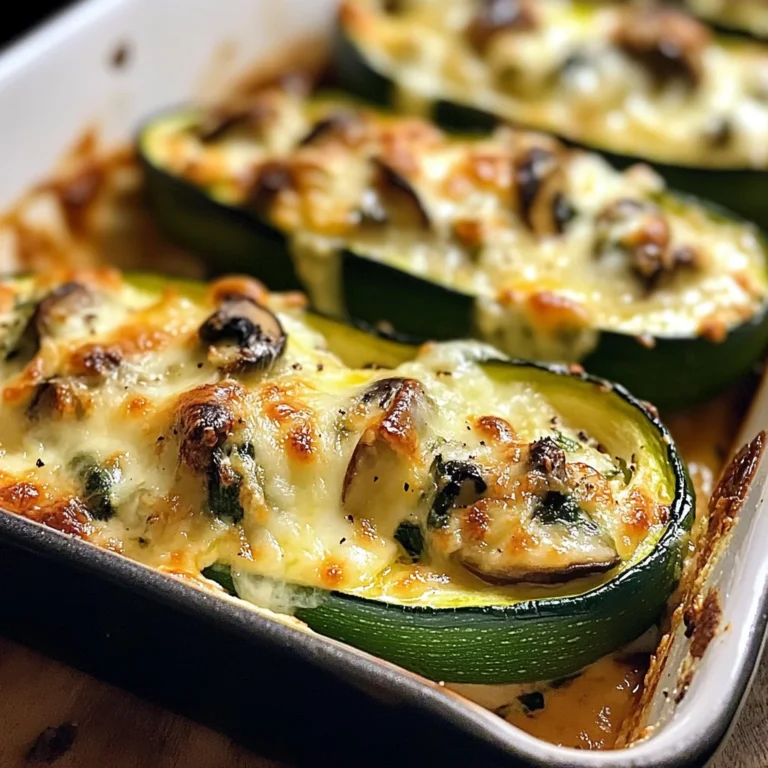 Spinach Mushroom and Ricotta Stuffed Zucchini