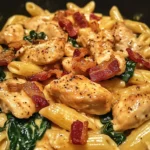 Zesty Honey BBQ Chicken Pasta with Creamy Bacon & Spinach