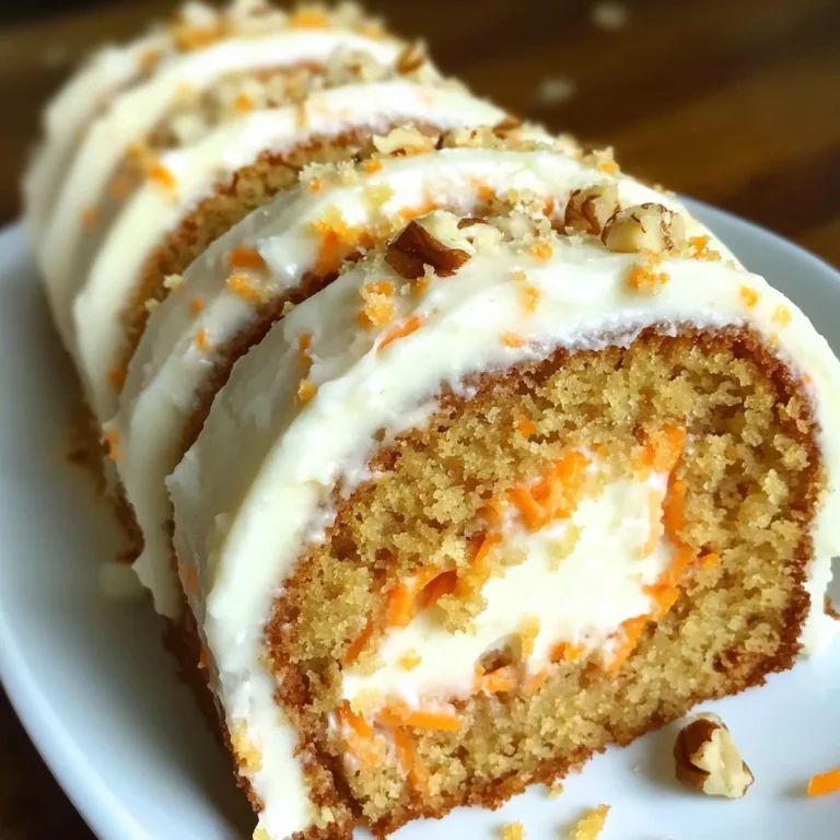 Carrot Cake Roll with Cream Cheese Frosting Filling