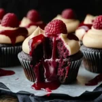 Halloween Vampire Bite Cupcakes