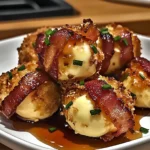 Indulge in Crispy Turkey Turkey Bacon Mozzarella Poppers with Sweet Glaze