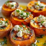 Roasted Sweet Potato Rounds with Honey & Feta