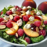 White Peach Raspberry Almond Salad